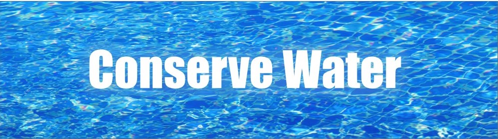 Image of the words Conserve Water over background of blue water