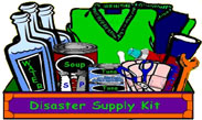 disaster supply kit cartoon