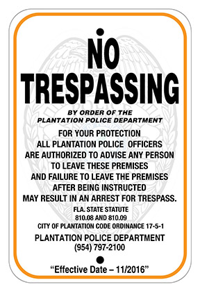 No Trespassing sign